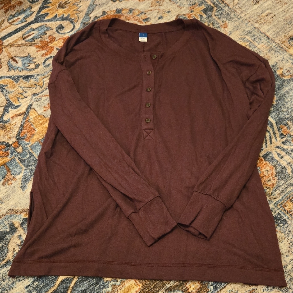 Woman's Purple Henley Tunic Shirt